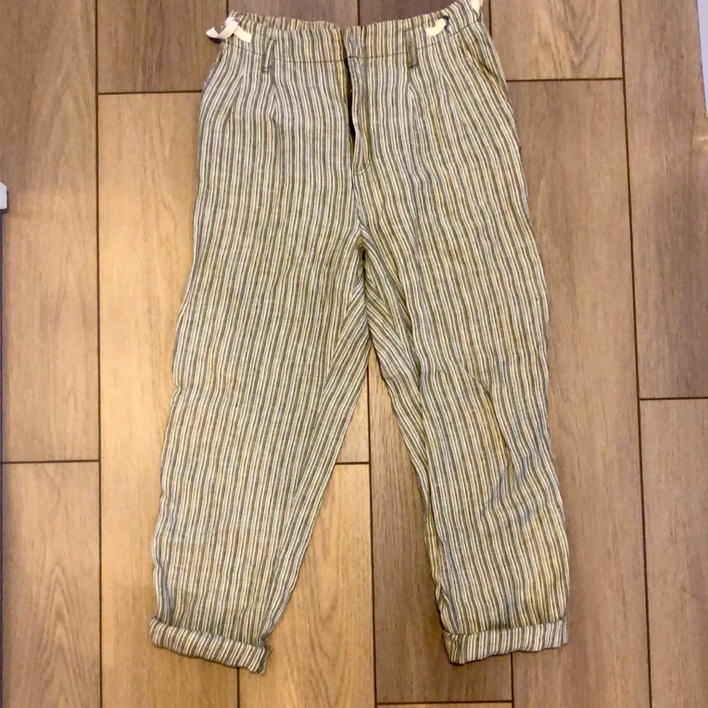 Anthropologie striped Linen pants